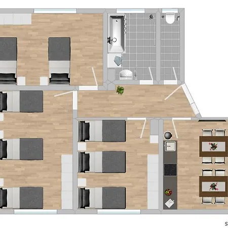 شقة Sad902 Grosse Monteurwohnung Uebergangswohnung *